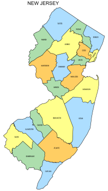 New Jersey country map
